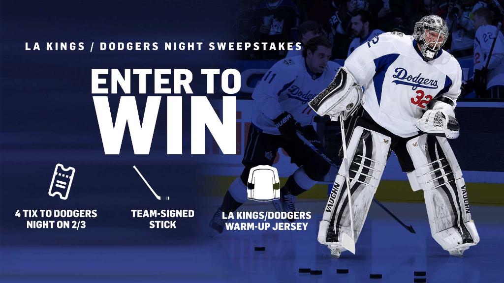 LA Kings on X: Dodgers Night at the LA Kings game is coming up on 2/3!  Enter now to win 4 tickets to the game, a team-signed stick, & a Kings/  Dodgers