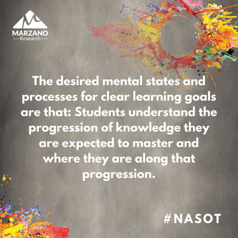 MarzanoResource's tweet photo. If students understand what they are to learn during a given lesson or unit, they are better able to determine how well they are doing and what they need to improve. Read tips: https://t.co/NaGdABcmOT #NASOT #edchat https://t.co/p6FALeAcVP