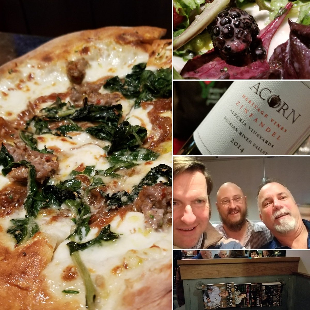 SawyerSommelier's tweet photo. Tasty moments with my good pals Sean Kelly & Rich Hovden and a fab #zinfandel from #AcornWinery at @rossopizzeria in #Petaluma !! Great to see #TastingPanel in the house too! #SawyerSomm #winematters #friendsmatter #letsdrinkthis #letseatthis #Ptown #SonomaCountyStrong https://t.co/ybUk6a7Xng