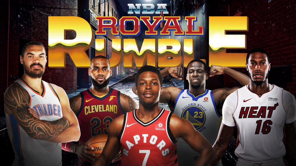 Sportsnet's tweet photo. The NBA Royal Rumble is here. Can Kyle "The Bulldog of Bay Street" Lowry go all the way?

Cast your vote for the winner using #NBARumble.

https://t.co/NMDMvMEeIq https://t.co/mhD5RMpOej