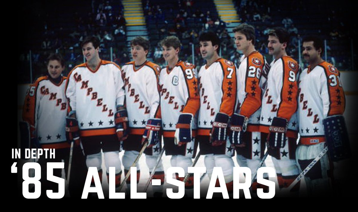 Gretzky. Anderson. Kurri. Krushelnyski. Coffey. Lowe. Moog. Fuhr. The #Oilers had EIGHT players at 1985's #NHLAllStar in Calgary! This week's In Depth looks back on the event: nhl.com/oilers/indepth…