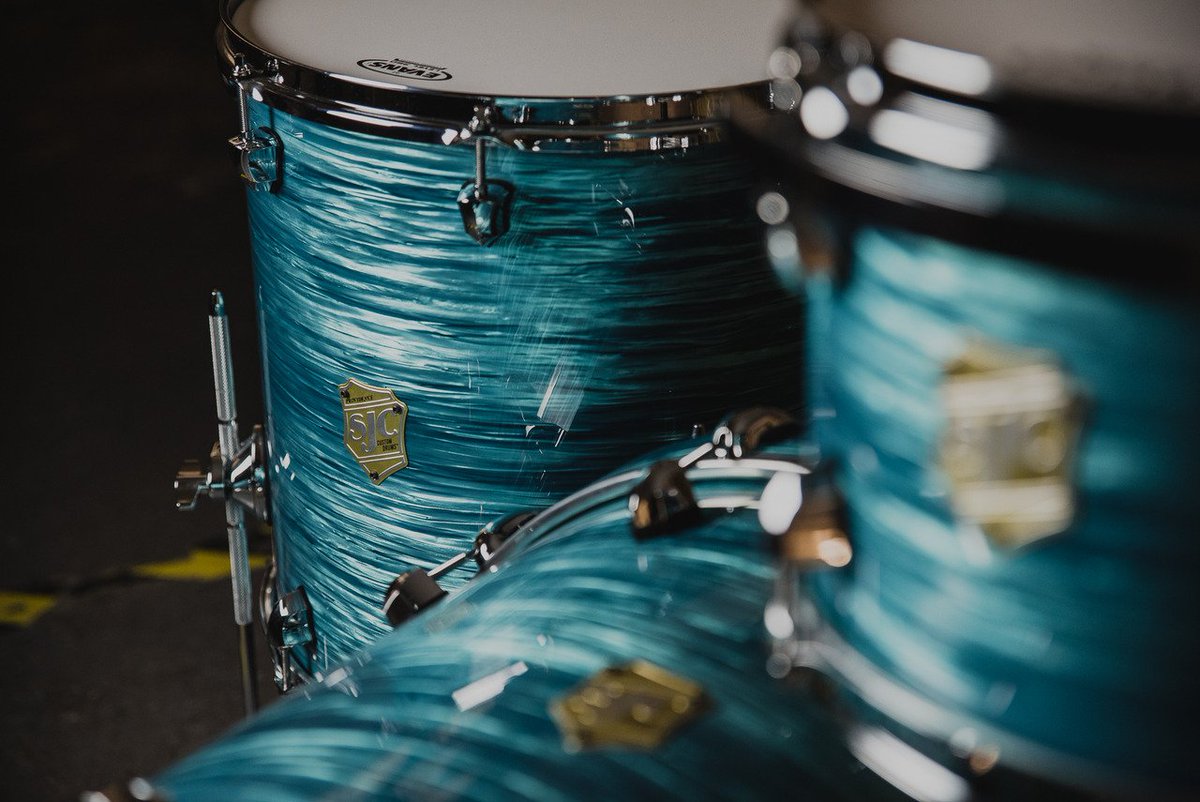 We've released new colors for the Providence Series! Turquoise (pictured) and Volcanic Ripple. Head to the website now to grab yours today! #namm #namm18 #sjcdrums #sjcfamily #sjccustomdrums #customdrums #drums #drummer #handcrafted #drumming