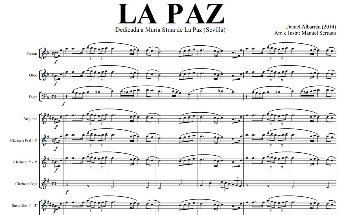 🎼 #RepertorioCR18 | incorporamos a nuestro repertorio la marcha "La Paz" de @DaniAlbarran92,  dedicada a la Virgen de la Paz de la Hermandad de la <a href="/HermandadPaz/">Hermandad de la Paz</a>