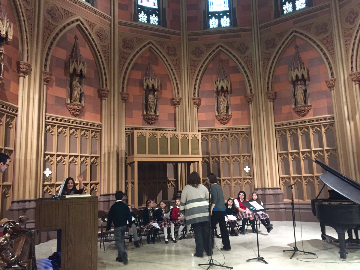 RCDASchools's tweet photo. Final rehearsal w/ St. Madeleine choir for Catholic School Week Liturgy! #CSW18   #ManyGiftsCatholicEd   @RCDASupt @AlbanyDiocese @NCEATALK https://t.co/NaRYPdww6U