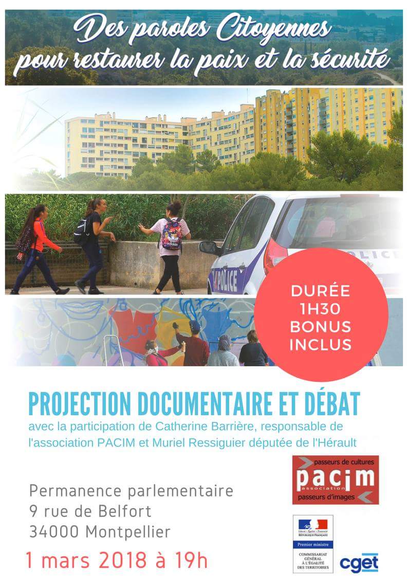 MRessiguier's tweet photo. Jeudi 1 Mars 2018 à 19h, 9 rue de Belfort à Montpellier, est organisée une projection débat : " des paroles citoyennes pour restaurer la paix et la sécurité" avec la participation de l'association #Pacim.
#Montpellier https://t.co/ZM0pWNg3Gt