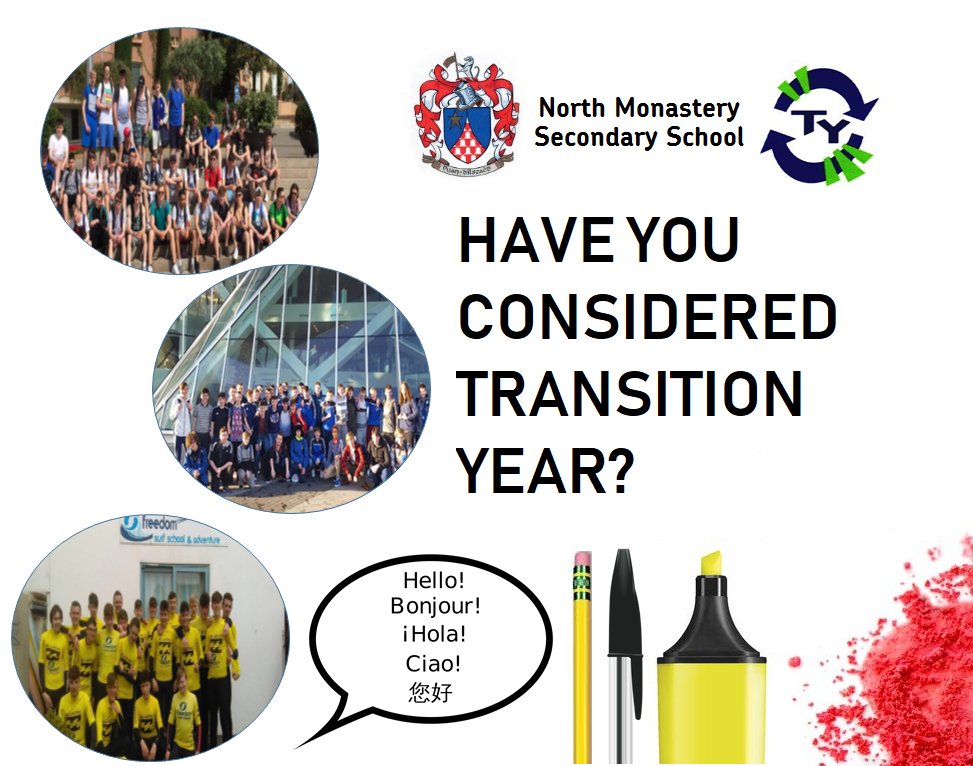 northmoncoed's tweet photo. .Have you considered #TransitionYear? Applications for TY 2018-2019 will be available from Monday, 28th of January 2018. Interviews will take place in late March/early April details to follow. All applications must be submitted to the school office by Friday, Feb 12, 2018. https://t.co/hZwXAzdueU