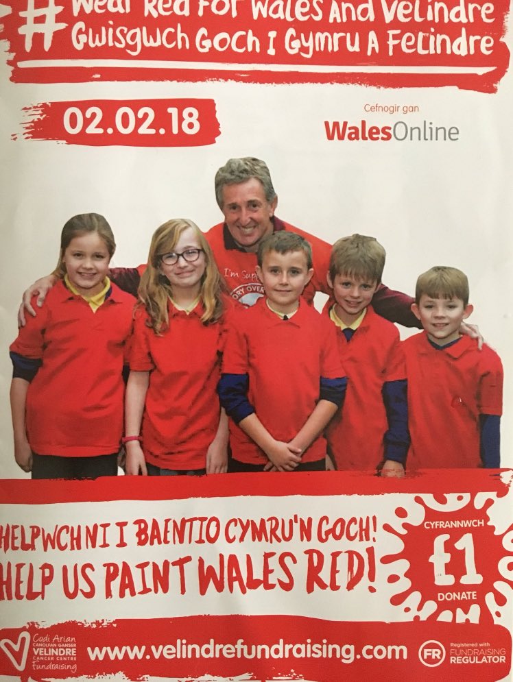 YsgolGCG's tweet photo. Ni’n cefnogi eleni eto, felly gwisgwch goch i Gymru a Felindre- dydd Gwener 2.2.18 cyfraniad £1. 🏴󠁧󠁢󠁷󠁬󠁳󠁿🏴󠁧󠁢󠁷󠁬󠁳󠁿

We will be supporting this year again, Wear red for Wales and Velindre - this Friday 2.2.18-£1🏴󠁧󠁢󠁷󠁬󠁳󠁿🏴󠁧󠁢󠁷󠁬󠁳󠁿 https://t.co/YdVhgFHMDW