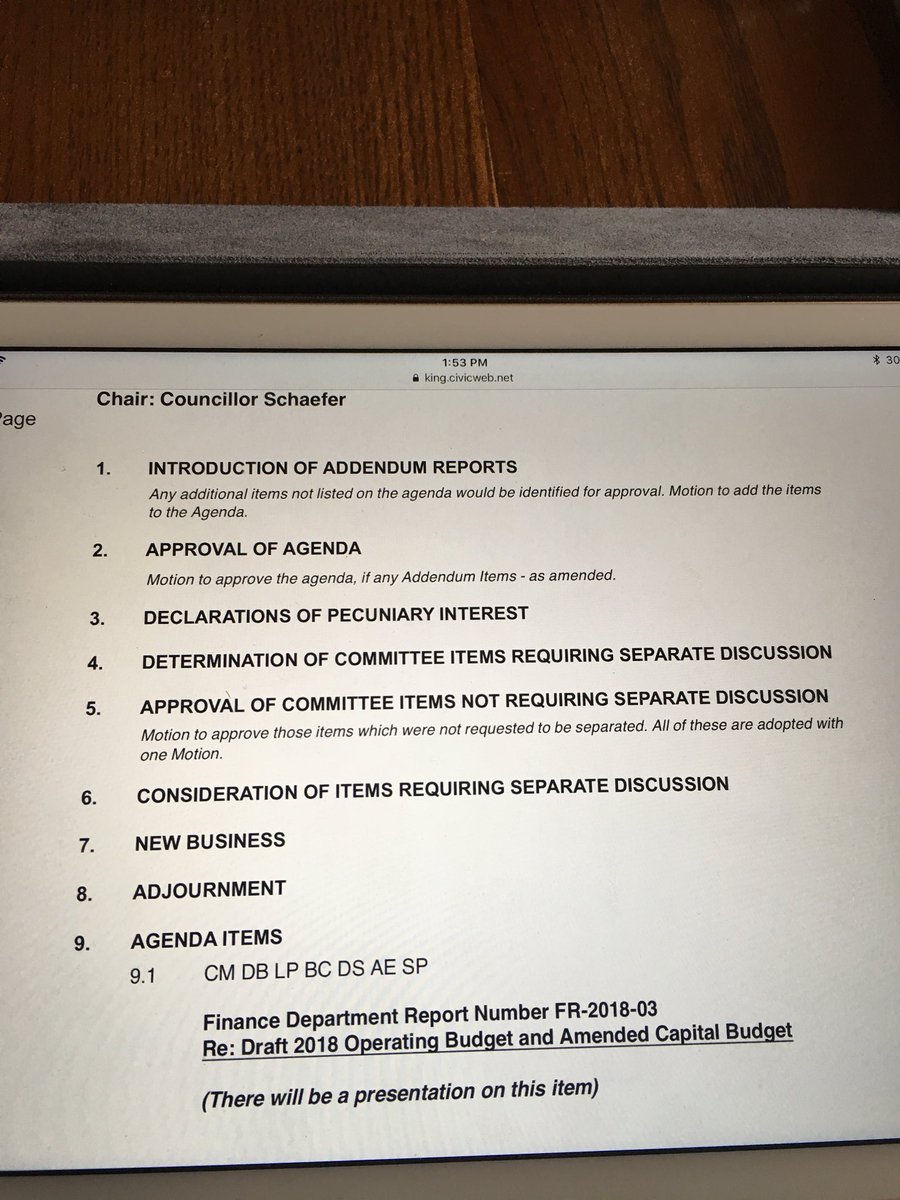 eekfarms's tweet photo. Reading through agenda items for tomorrow nightβs #special #council #committeeofthewhole meeting #KingTownship #Budget #BusinessPlan #parkingstudy https://t.co/ORBzuvxN2k
