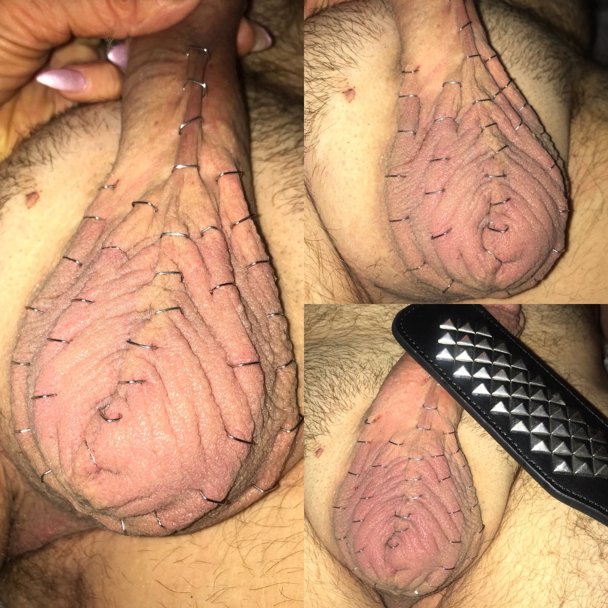 LadyDarkAngelUK's tweet photo. Well I didnβt get to nail any balls today but I did staple some! Then beat them after! #Medicalplay #medicalstaples #paddle #punishment #pain #CBT #cp #Mistress #dominate #dominatrix #bdsm #Submit #serve #medicalfetish https://t.co/CgSmkT8Ka6