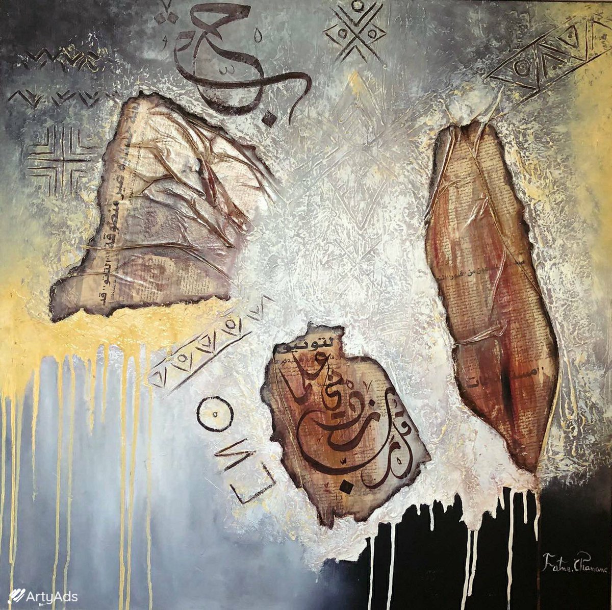 FatnaChanane's tweet photo. [Tatou] Taille: 80cm x 80cm / Technique mixte avec collage
https://t.co/1WXQo6FvYO #Art #Chanane #Tableau https://t.co/WQiOlQogmy