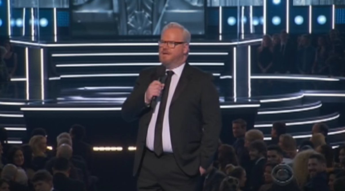 EW's tweet image. &quot;Thank you. I&apos;ve never heard of me either.&quot; - @JimGaffigan  

😂

#GRAMMYs