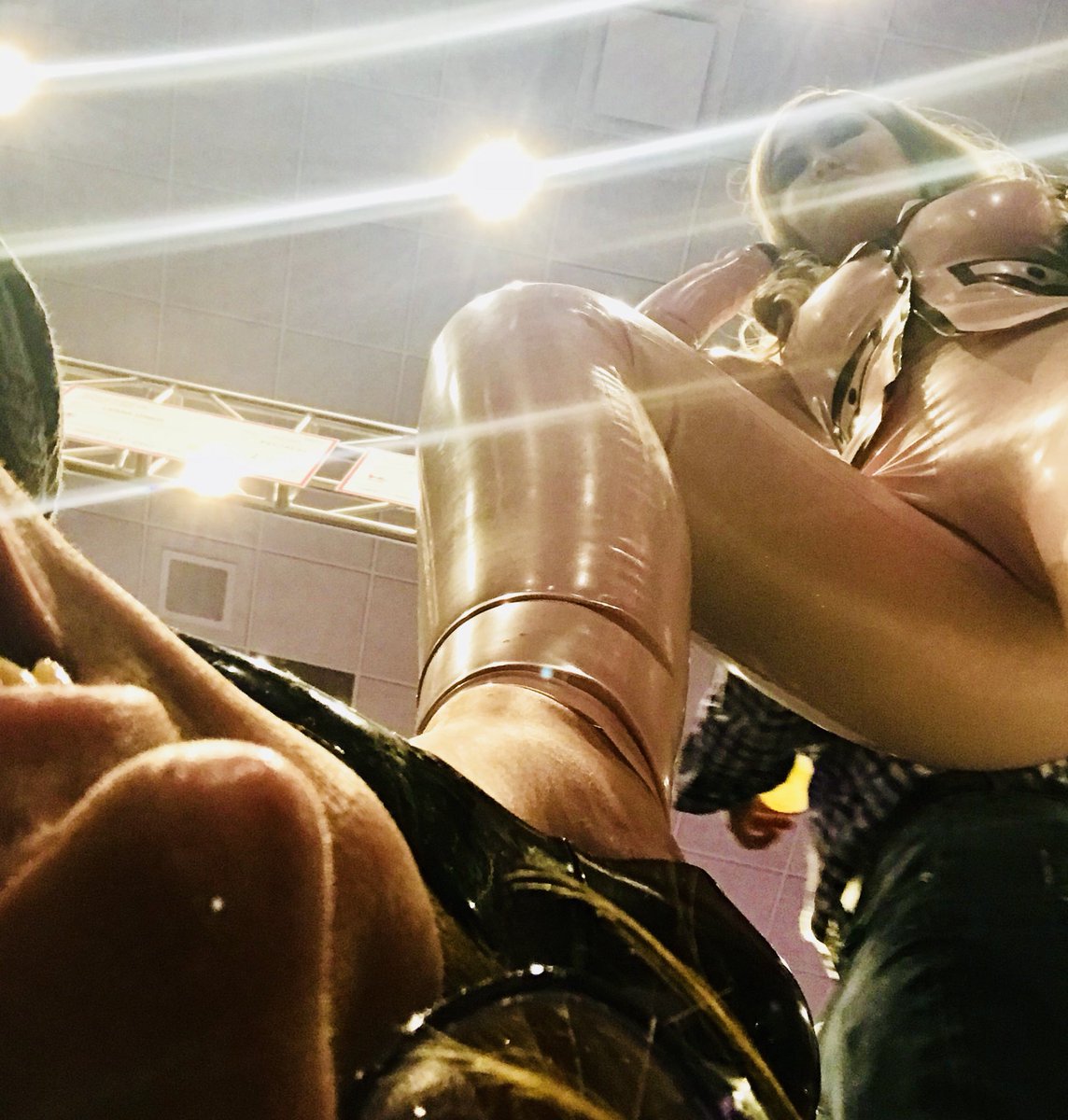 Still in awe that I got to be under the feet of <a href="/VioletDoll/">Violet Doll</a>! What an exquisitely beautiful and cool Goddess.. Thank you hope to see you again next year! 💛🖤 #iWantEmpire #avn2018 #dreamsfulfilled