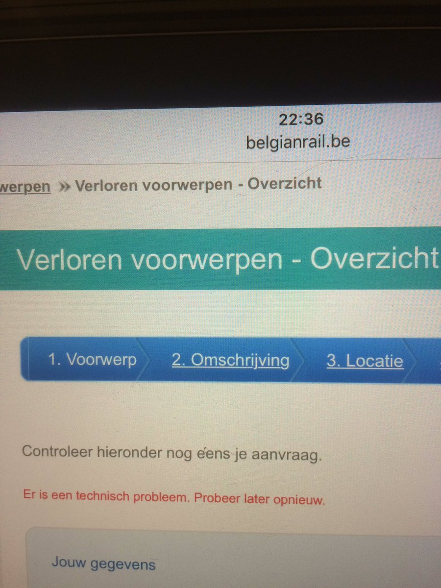 vincent_0032's tweet photo. @NMBS En dit gebeurt er wanneer je een online formulier wilt.. https://t.co/mQHwYY0XGE