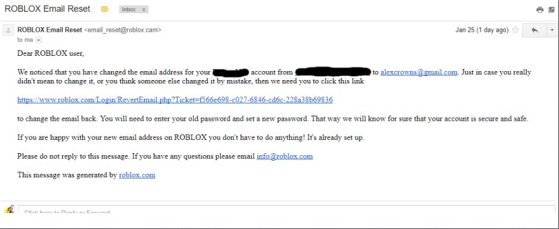 Bloxy News On Twitter Bloxynews Watch Out For Emails From Fake Roblox Accounts Like This You Can Tell It Is Fake Because Of The Before The Actual Email Before Clicking - roblox questions email