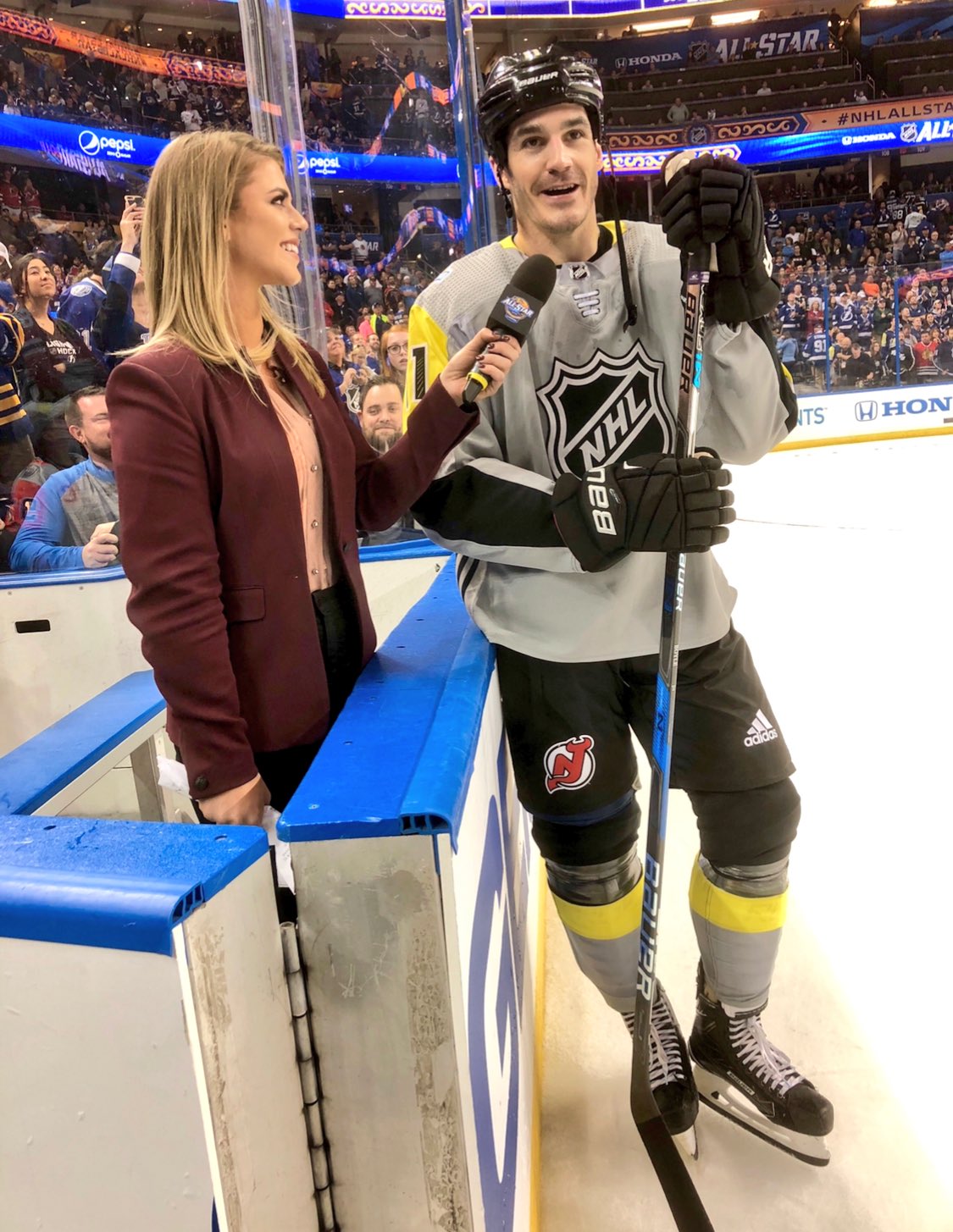 Caley Chelios on X: Unbelievable love and support from the crowd here at  the NHL All-Star game. Standing ovation and “Brian Boyle” chant for the  former Bolt. We're all fighting for you