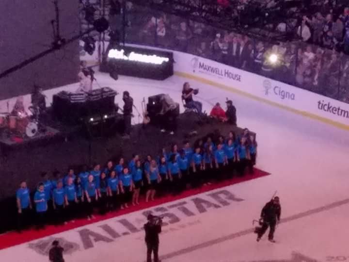 Blake Chorus students performing at the NHL Allstate game with Kid Rock! <a href="/HWBChoir/">Blake Chorus Program</a> @HWBlake <a href="/JSaltersHWB/">Jesse Salters</a> <a href="/SDHCMagnet/">HCPS Magnet Schools and Programs</a>