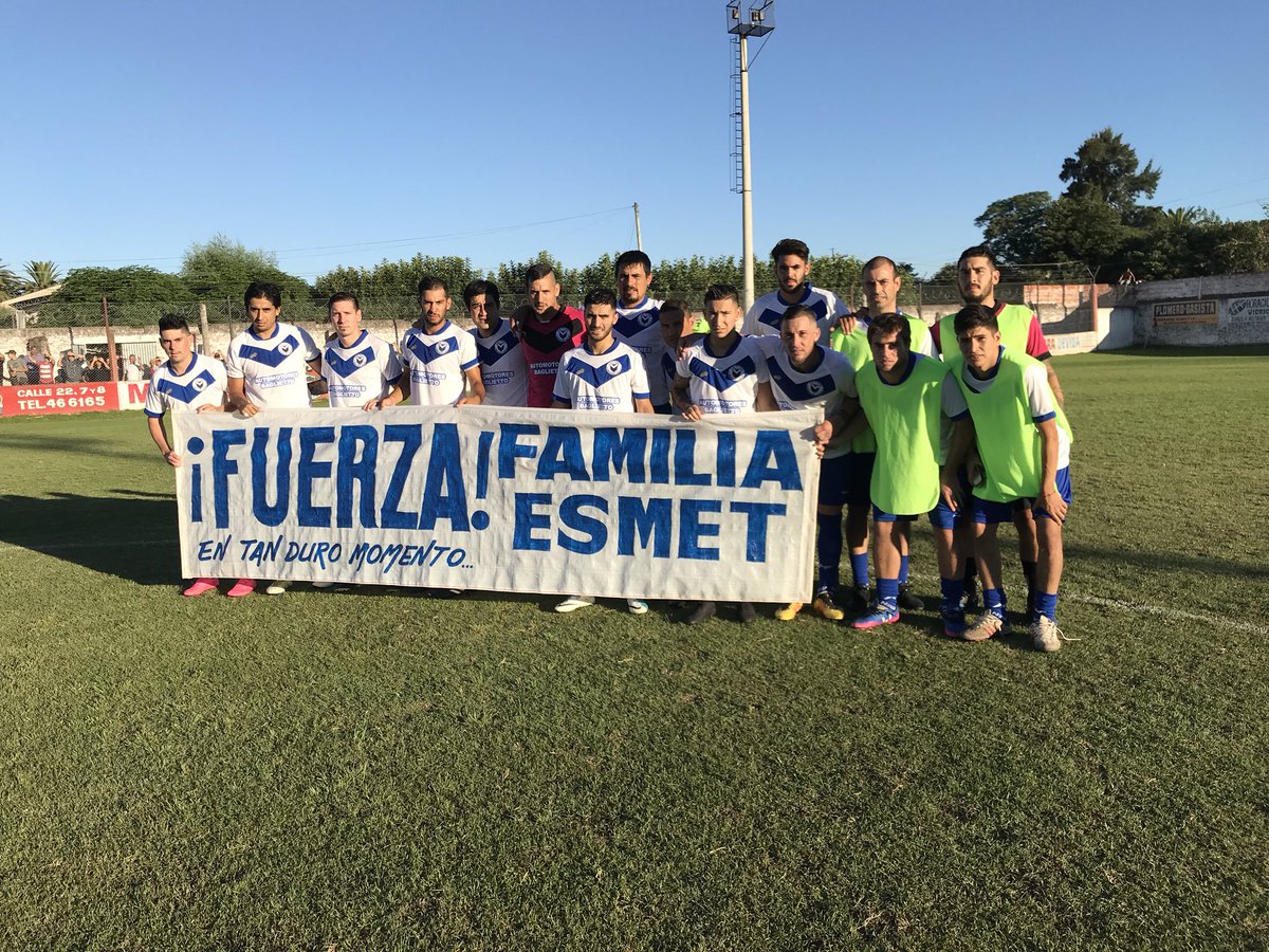 RiestraCa's tweet photo. El club atlético Norberto de la Riestra se solidariza con la familia del jugador de Pedernales Martín Esmet en este duro momento. #FuerzaFamiliaEsmet https://t.co/ArLbEa119K
