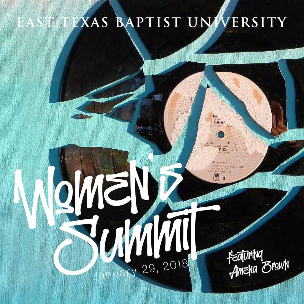 ETBU's tweet photo. The Women's Ministry is hosting a Women's Summit for #ETBU students, faculty, and staff tomorrow! The sessions, led by Amena Brown, will focus on allowing the music of God's love to restore your soul. Join us for a day of honesty, humor, and healing. #HowToFixABrokenRecord https://t.co/PILnPj1BgW