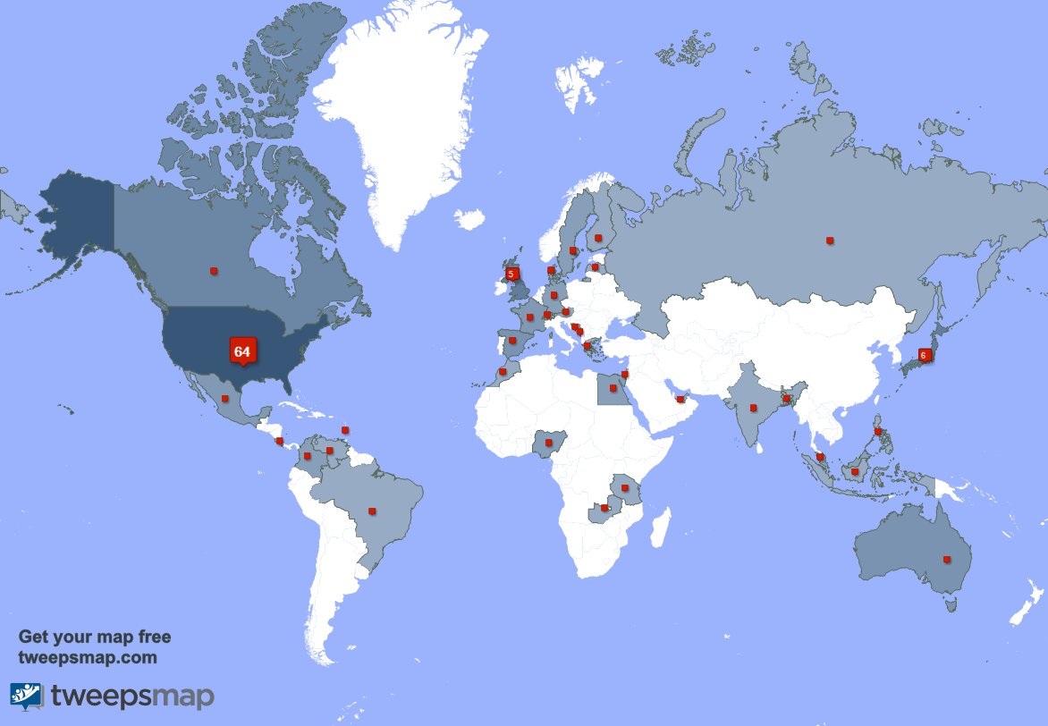 TS_Nightheart's tweet photo. My followers live in USA (63%), Japan(6%)... Get your free map: https://t.co/Fiv1FWNQpq https://t.co/sykkV3vBmw