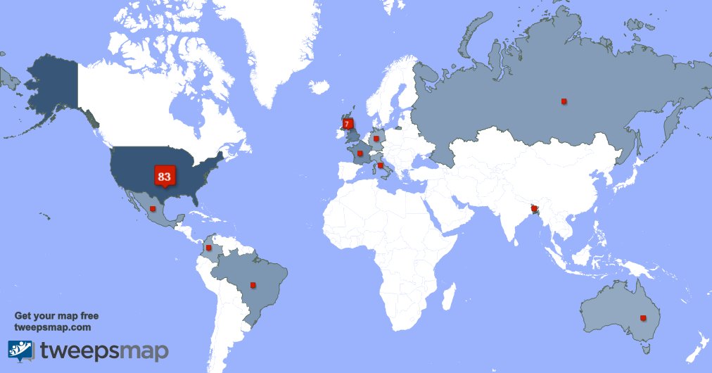 TemperamentGuy's tweet photo. My followers are in USA(83%), UK.(7%)... Get your map too: https://t.co/7Xdp9Ok00B https://t.co/ytxhdi642N