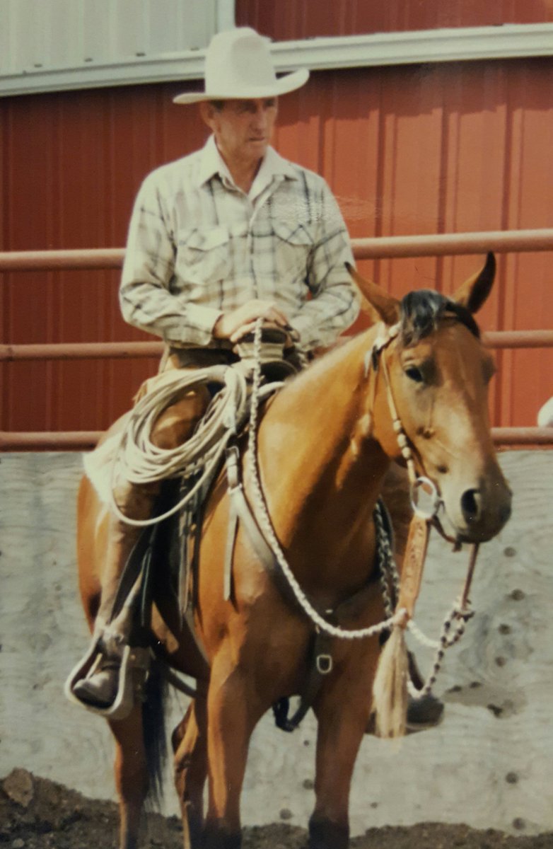 TKRanch's tweet photo. Ray Hunt at Sid Cooks place Nanton Alberta around 1986. The colt starting clinic was a real eye opener and life changer for me. #RayHunt #Horsemanship https://t.co/xVXITjY3W6