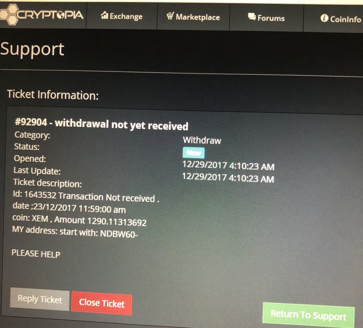 cryptopia btcp support