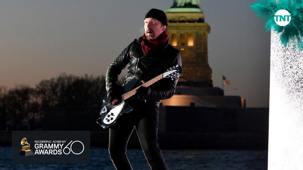 TNTLA's tweet photo. Con la Estatua de la Libertad de Fondo, U2  deslumbó con su performance de "Get Out of your own Way". 👏🏼👏🏼👏🏼👏🏼 #GrammysEnTNT #Grammys https://t.co/JdU6DRsQJV