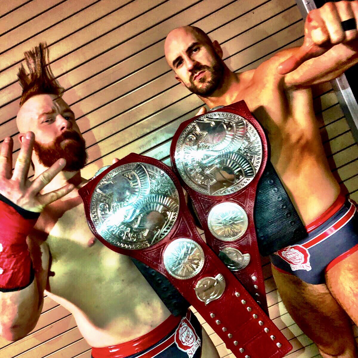 WWESheamus's tweet image. The Bar #4time Raw Tag Team Champs on my 40th... 4x @ 40. Made up for being eliminated No.11 entrant at the #RoyalRumble in 1 second. #11 in 1... numbers can make or break ya.