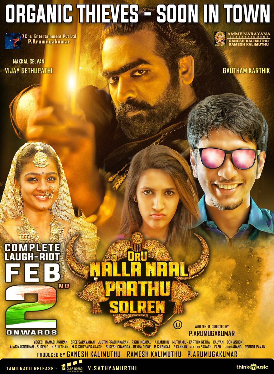 vconnectu's tweet photo. #OruNallaNaalPaathuSolren has received a good pre-release buzz. Making a grand release on Feb 2nd.
#5DaysToGoForONNPS #VijaySethupathi @Gautham_Karthik @Aaru7Cs @sathishoffl @SGayathrie @DoneChannel1 @thinkmusicindia @justin_tunes @PromoVivek https://t.co/t3xnEVKTDA