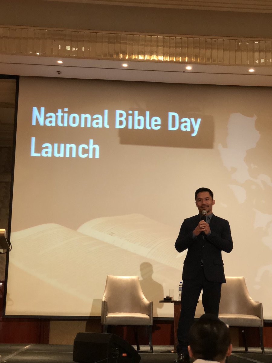 ATM: Sen Manny Pacquiao sharing the gospel of the Lord 🙏 #nationalBibleday #fightingforChrist #Vpositive