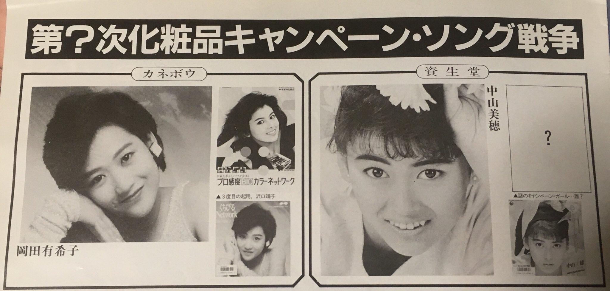 岡田有希子グラフあり、週刊読売86年4月27日号