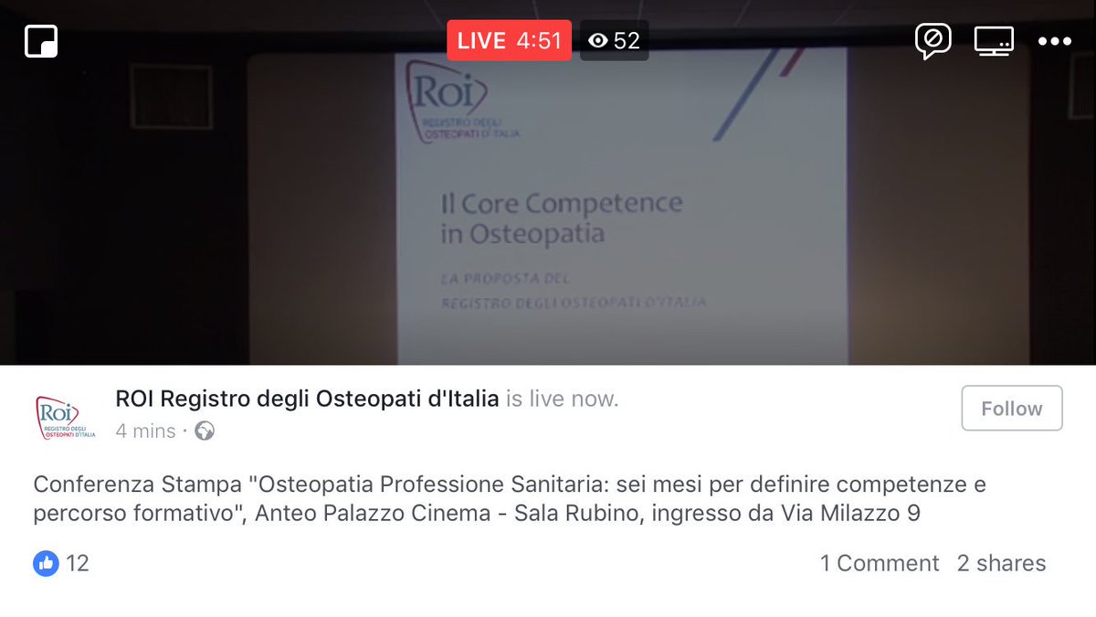 Sulla pagina Facebook del #Roi è appena iniziata la diretta streaming della Conferenza Stampa. Seguiteci e commentate in diretta.