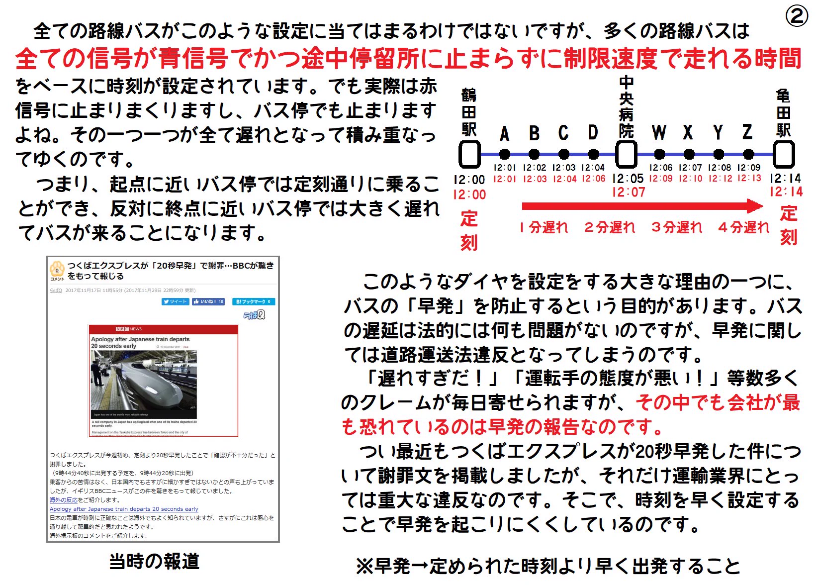 どうしてバスは毎日遅れてくるの！？　現役運転手が説明する路線バスが遅延する理由！！