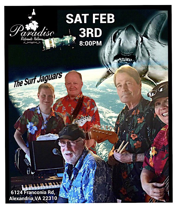 SurfJaguars's tweet photo. See you on Saturday Feb 3rd for a fun night! Starring Steve Lisi Singer and Vernon Santmyer Lead Guitar https://t.co/xqKhMo1B2J #franconia #livemusic #Surfabilly #nova https://t.co/ow8PbKPeTK