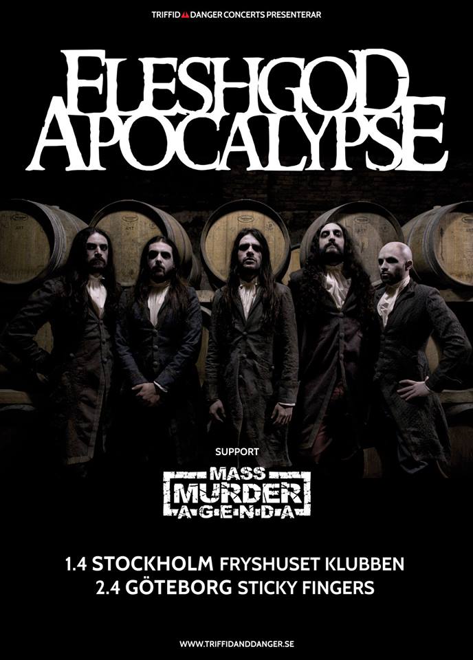 MassMurderAgent's tweet photo. Mass Murder Agenda supports #fleshgodapocalyps for two dates in #sweden #metal #triffidanddanger #fryshuset #stickyfingers #stockholm #göteborg #vulturis #mma18 https://t.co/3zt2OZrLqd