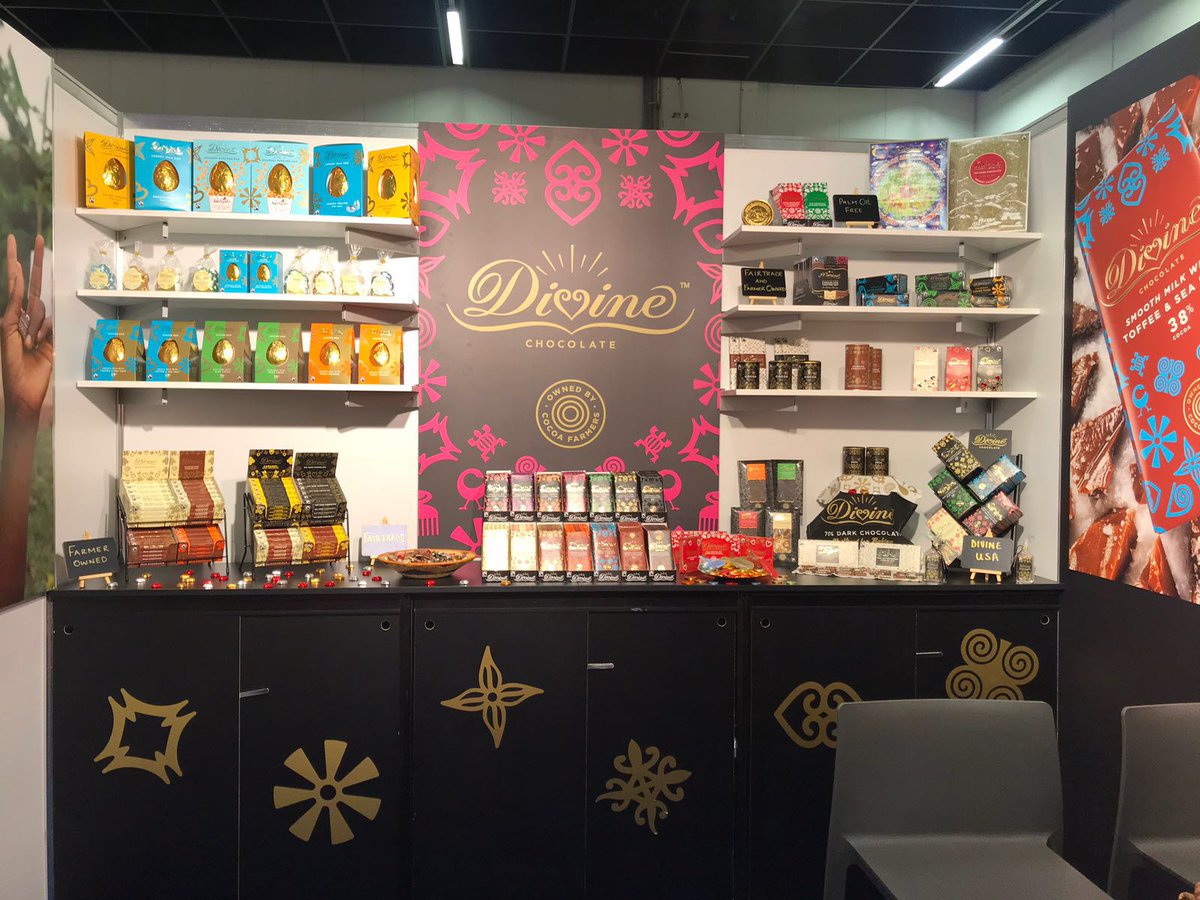 divinechocolate's tweet photo. We're launching higher cocoa chocolate at #ISM2018, the world’s biggest sweet & snacks show, to bring more benefits to farmers!
Find us in hall 4.2 on stand L41, Cologne, Germany until 31 January!
#ISM #ISMcologne #ProSweets2018 @Koelnmesse https://t.co/g6Go74ZTVa