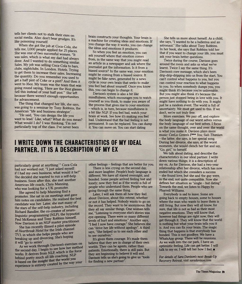 Five page feature and cover splash for client <a href="/SDDivorceCoach/">Sara Davison</a> in this week’s @thetimesmagazine. Thanks <a href="/Williamleith/">William Leith</a> for a superb write-up.