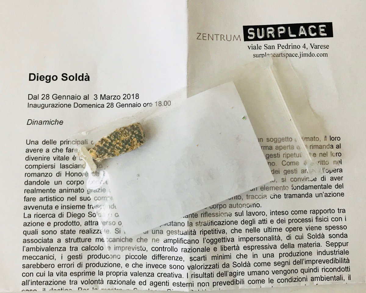 microcollection's tweet photo. Microcollection is pleased to announce a new acquisition: Italian artist @diegosold . Congrats Diego, such a great exhibition at @surplaceart in Varese https://t.co/gLF14sUV9W