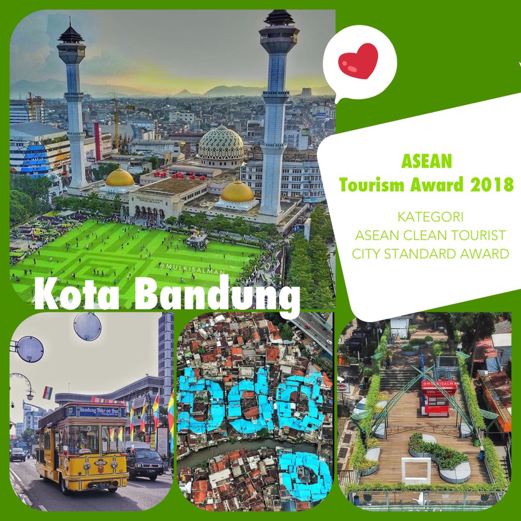 ridwankamil's tweet photo. *ADMIN* Kota Bandung, minggu lalu meraih ASEAN Tourism Award 2018. Terima kasih untuk 7 juta wisatawan dalam dan luar negeri yang selalu berbahagia datang ke Kota Bandung. Insya Allah selalu ada yang baru di Bandung. Dan segala kekurangan akan kami terus perbaiki #kerja. https://t.co/94yvS1AUdq
