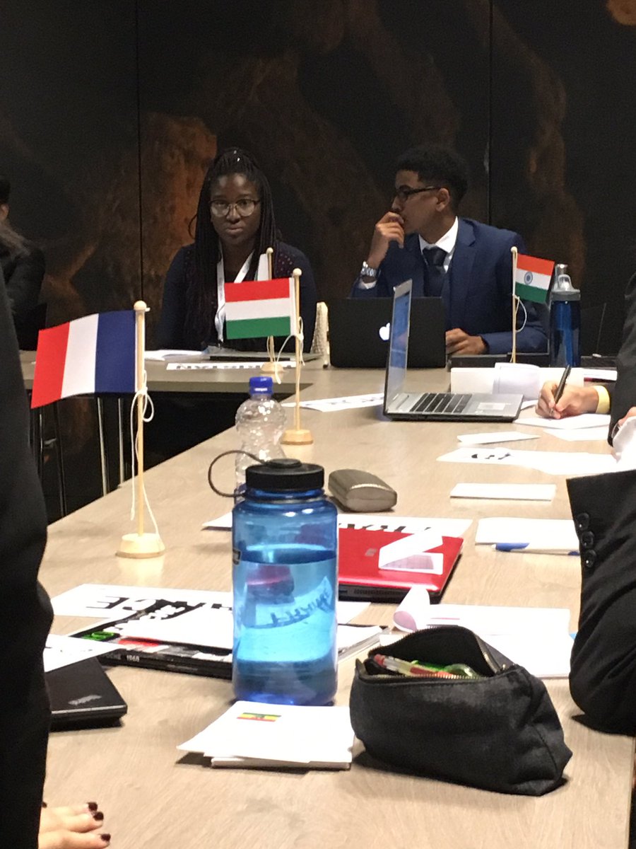 KICS students heavily involved in debate with French delegation regarding the Vietnam War issue in Historical Security Council #THIMUN #kicslearns #KICSMUN