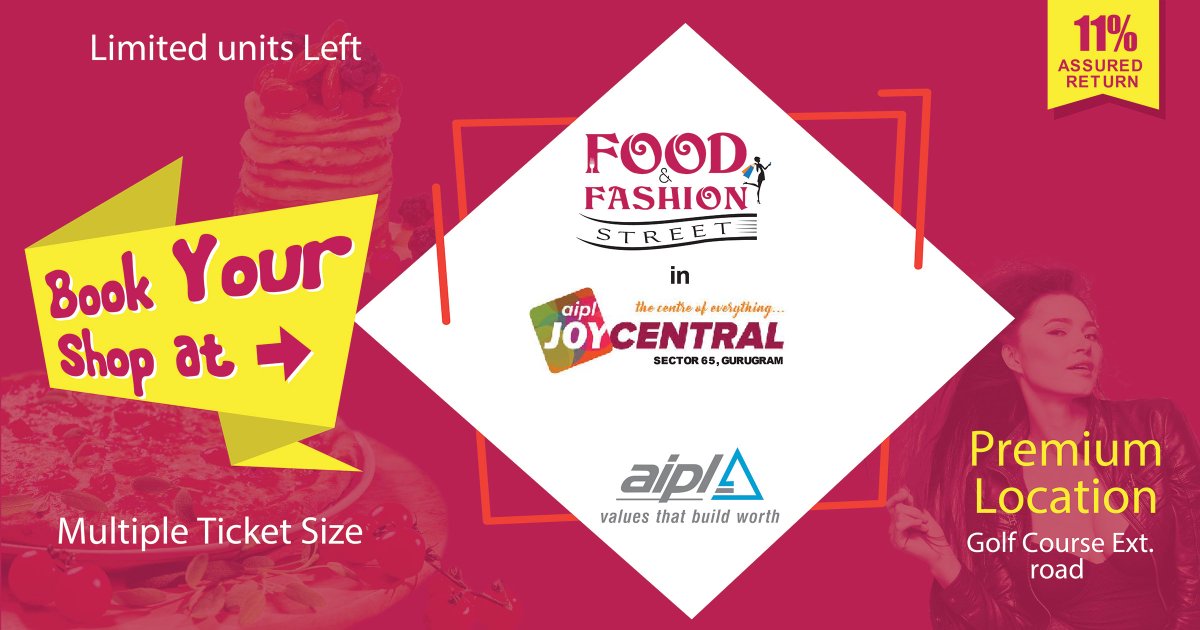 Neerajco2's tweet photo. Lucrative investment options at Food and Fashin Street in AIPL Joy Central Mall, ideal for food joints and retail shops, Premium Location.
BOOK YOUR SPACE AT : https://t.co/XyDiA9PLB4
Contact us at : 9711300009, 9958052373
Or mail us : karan.neerajco@gmail.com https://t.co/GQeSnamFxP