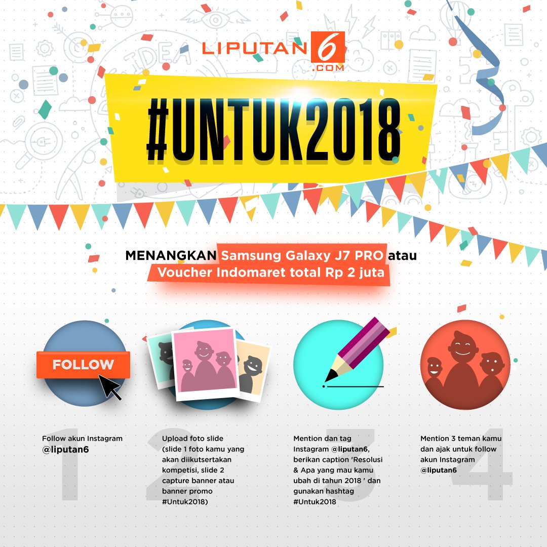 vidio's tweet photo. Ayo cepat ikutan, masih ada 3 hari lagi sebelum kompetisi berakhir!
Upload foto di instagram, berikan caption + hashtag #Untuk2018. BISA MENANG voucher Indomaret s/d Rp 2 juta atau BAWA PULANG Samsung Galaxy J7 PRO
Caranya https://t.co/EROgQho5qZ https://t.co/m1tuqoAOPI