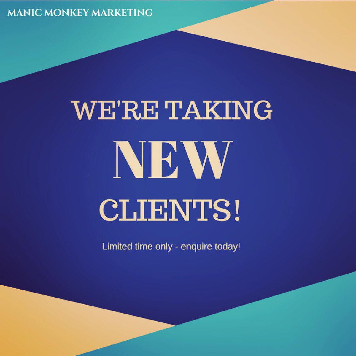ManicMonkeyMktg's tweet photo. FOR A LIMITED TIME ONLY
Between 25 Jan - 23 Feb we have room to take on TWO more clients! Enquire today to receive 15% off your first month, and find out how we can help your #smallbusiness GROW! 
•
•
•
•
•
•
•
•
•
•
#socialmediamarketing #socialmedia #marketing https://t.co/g35s2AkeBX