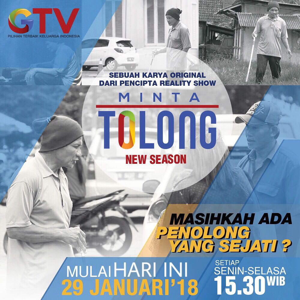 Masih adakah rasa ketulusan dalam setiap orang untuk saling menolong tanpa ada kata pamrih di tahun 2018 ini? “MINTA TOLONG”New Season Mulai HARI INI, Senin-Selasa Pk15.30 WIB Hanya di GTV! #MintaTolongGTV