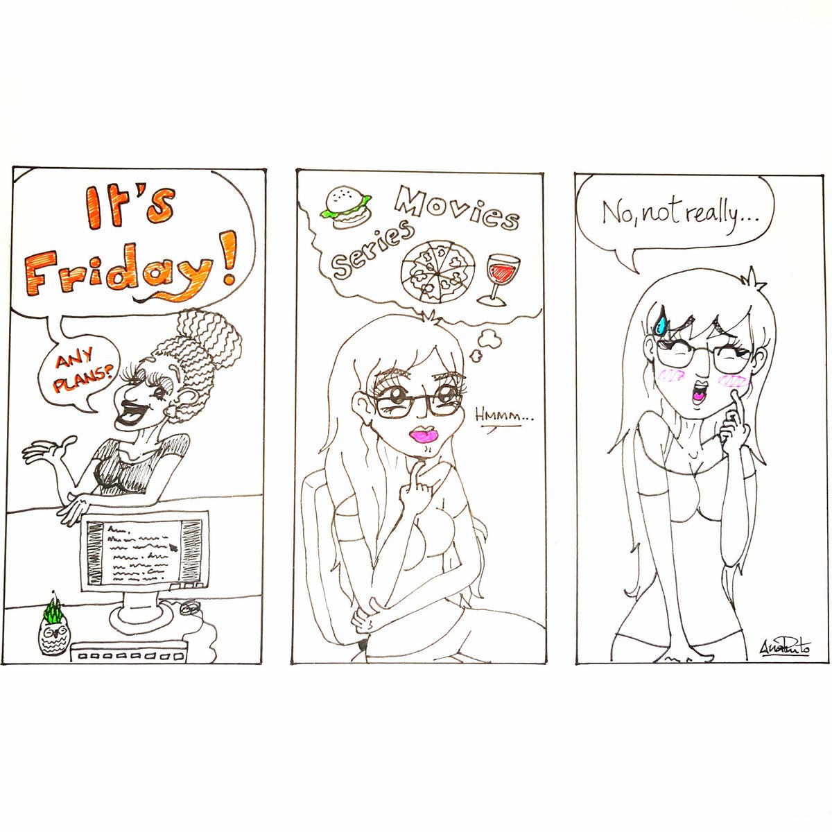 afriq_Ana's tweet photo. I think maybe I'm 1 of those "introverts" people sometimes talk about... lol #officelife #friday #freeday #friyay #fridayplans #stayingin #movies #series #junkfood #introvert #alonetime #rechargingmybatteries #doodles #irdoodle for more doodles follow @ i.r.doodle on instagram 😉 https://t.co/bke4v56qlM