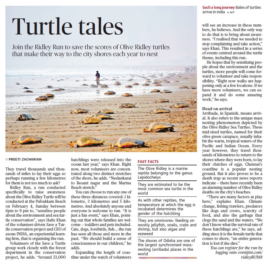 ezone_india's tweet photo. Are you Run For Turtles??
Ridley Run'18~Feb 4, Sunday at palavakkam beach #saveATURTLE #ridleyRUN 9840575555 #EconomicSurvey2018 https://t.co/mcvEkeJiYt