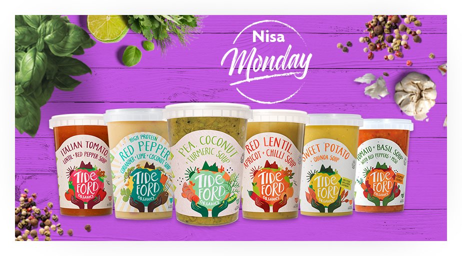 NisaLocally's tweet photo. It's time for another #NisaMonday! This week, we're giving away a case of @TidefordOrganic soups - the perfect winter warmer. RT+FOLLOW to enter. 🍲 T&amp;Cs: https://t.co/pyJq3KnR00 https://t.co/SZ9LtBD6p4