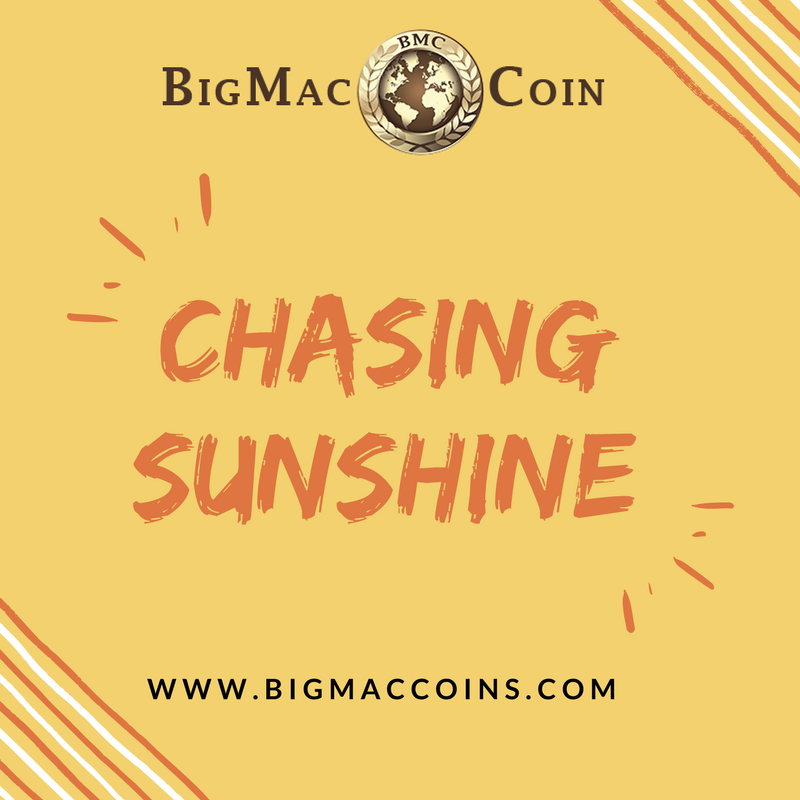 bmc_money's tweet photo. BMC chasing sun! 😃

https://t.co/m4vy9pz5ad

#EconomicSurvey2018 #MondayMotivation #PeoplesChoiceRaje #BigMacCoin #BMC #cryptocurrency #Crypto #CryptocurrencyNews #Blockchain https://t.co/iKTiuxQTKd