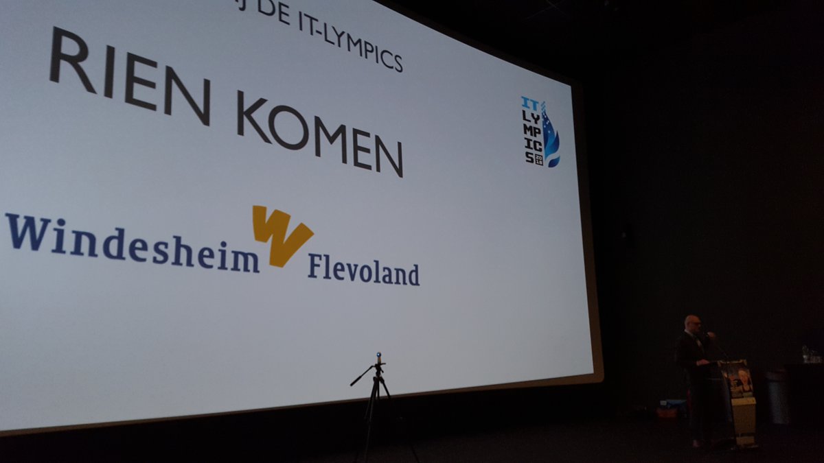WF_IE's tweet photo. De opening van de #itlympics door #windesheimflevo directeur Rien Komen. https://t.co/p7uU710z0n