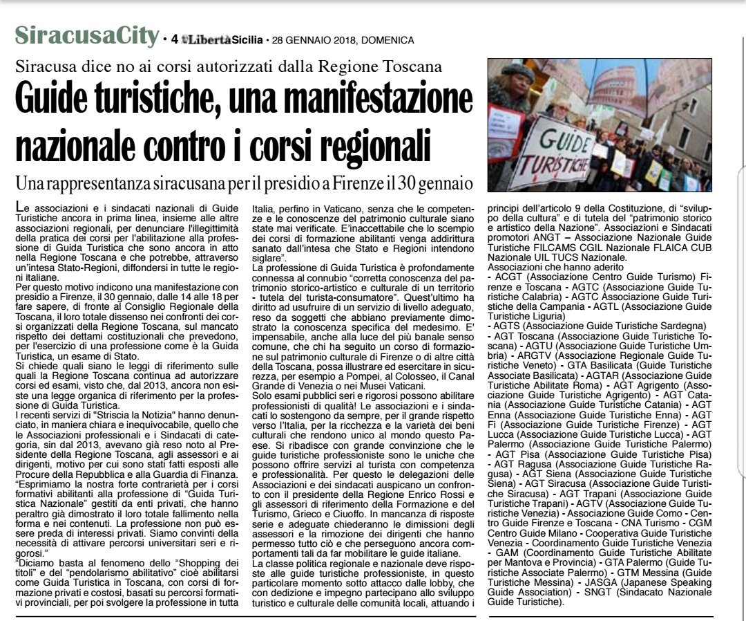 SusyMartire's tweet photo. #manifestazione #guideturistiche #Firenze 30 gennaio https://t.co/CsNOE41CFy